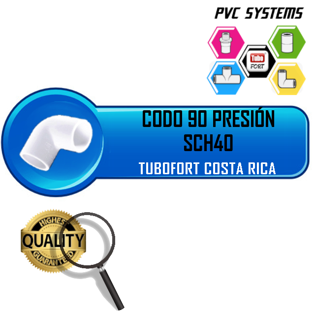 CODO 90 X 1/2" PRESIÓN SCH40 PVC BLANCO