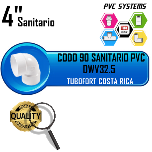 CODO 4X90 PVC DRENAJE SANITARIO