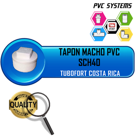 TAPÓN MACHO ROSCA 1/2" PRESIÓN SCH40 PVC BLANCO