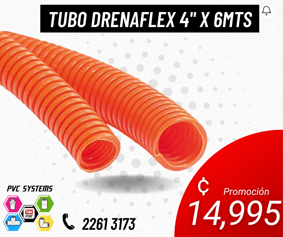 TUBO DRENAFLEX 4" PVC PERFORADO SEPTICO